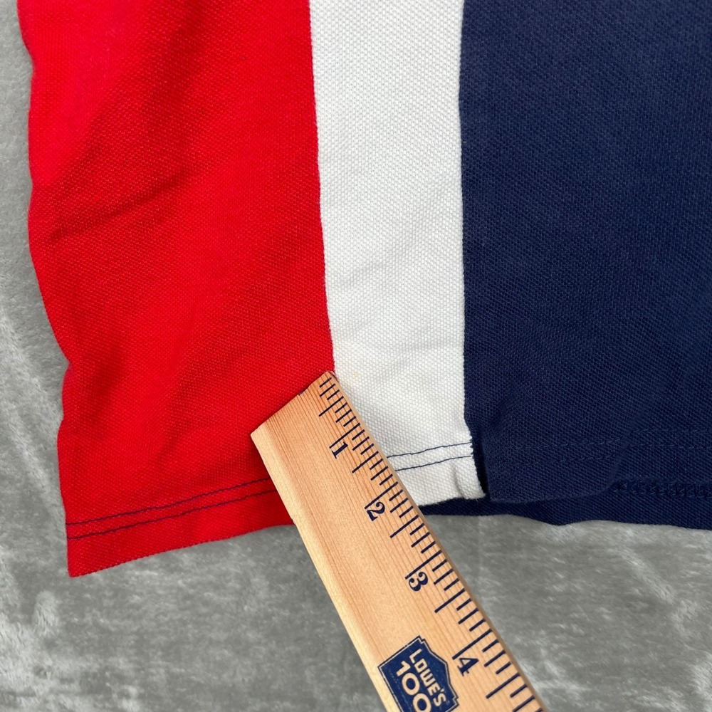 Kids Ralph Lauren Polo Shirt XL Blue Red White Colorblock Big Pony Logo - Picture 10 of 13